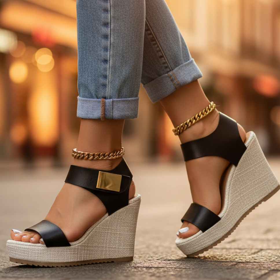 Women's Comfortable Orthopedic Sandals | Stylish Colorblock Wedge Shoes 0